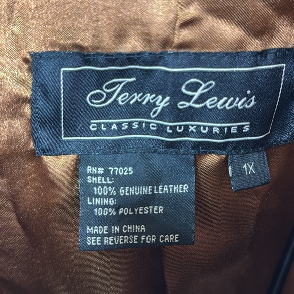 Terry Lewis Stiff Leather Jacket Embossed Paisley Pattern Single Button Lined - Picture 5 of 10